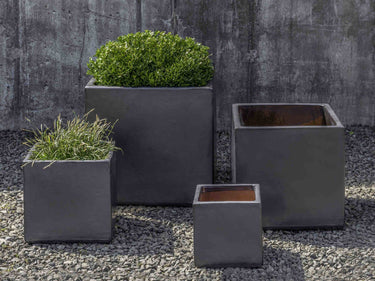 Campania International Glazed Pottery Hancock Planter - (S/4) Urn/Planter Campania International Metal Grey